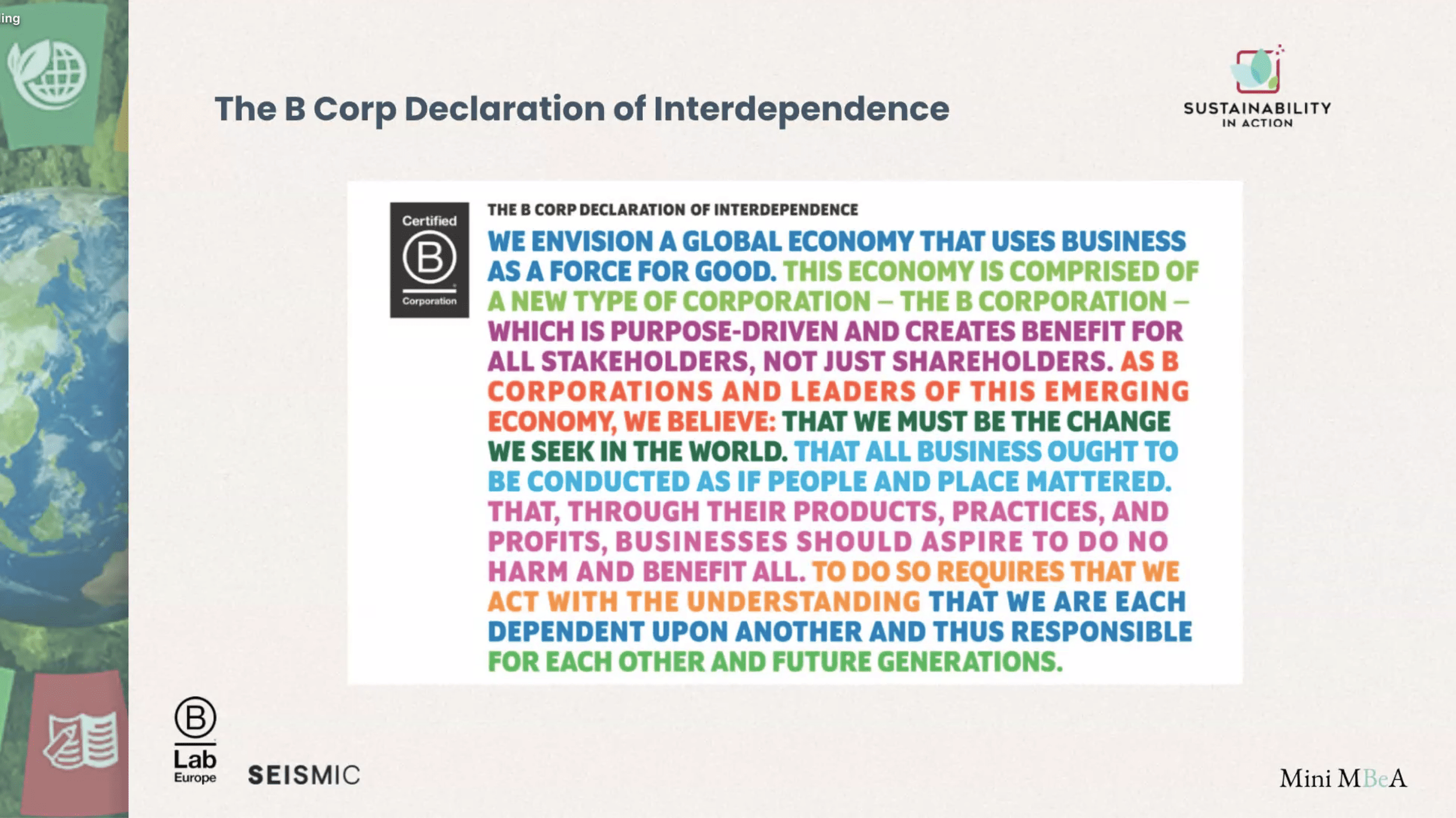 The B Corp Declaration of Interdependence