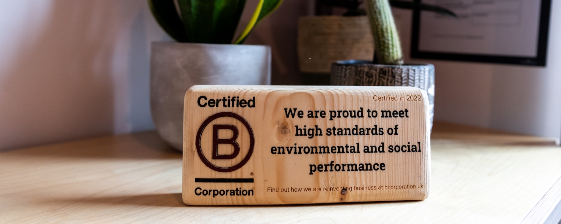 wooden B Corp block