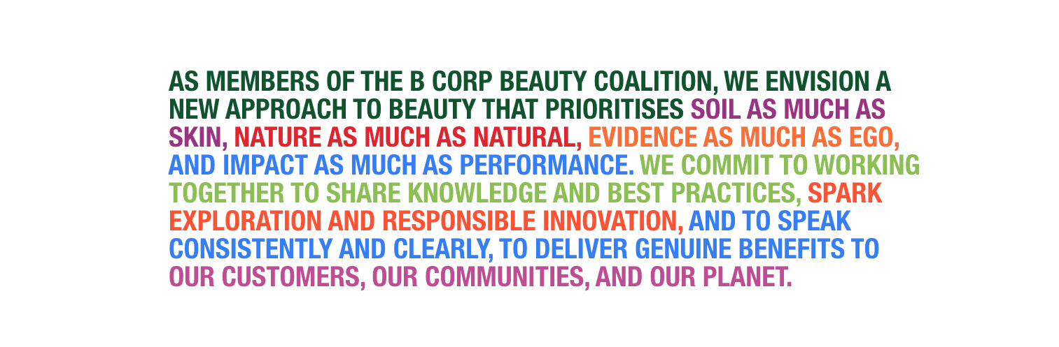B Corp Beauty Coalition manifesto