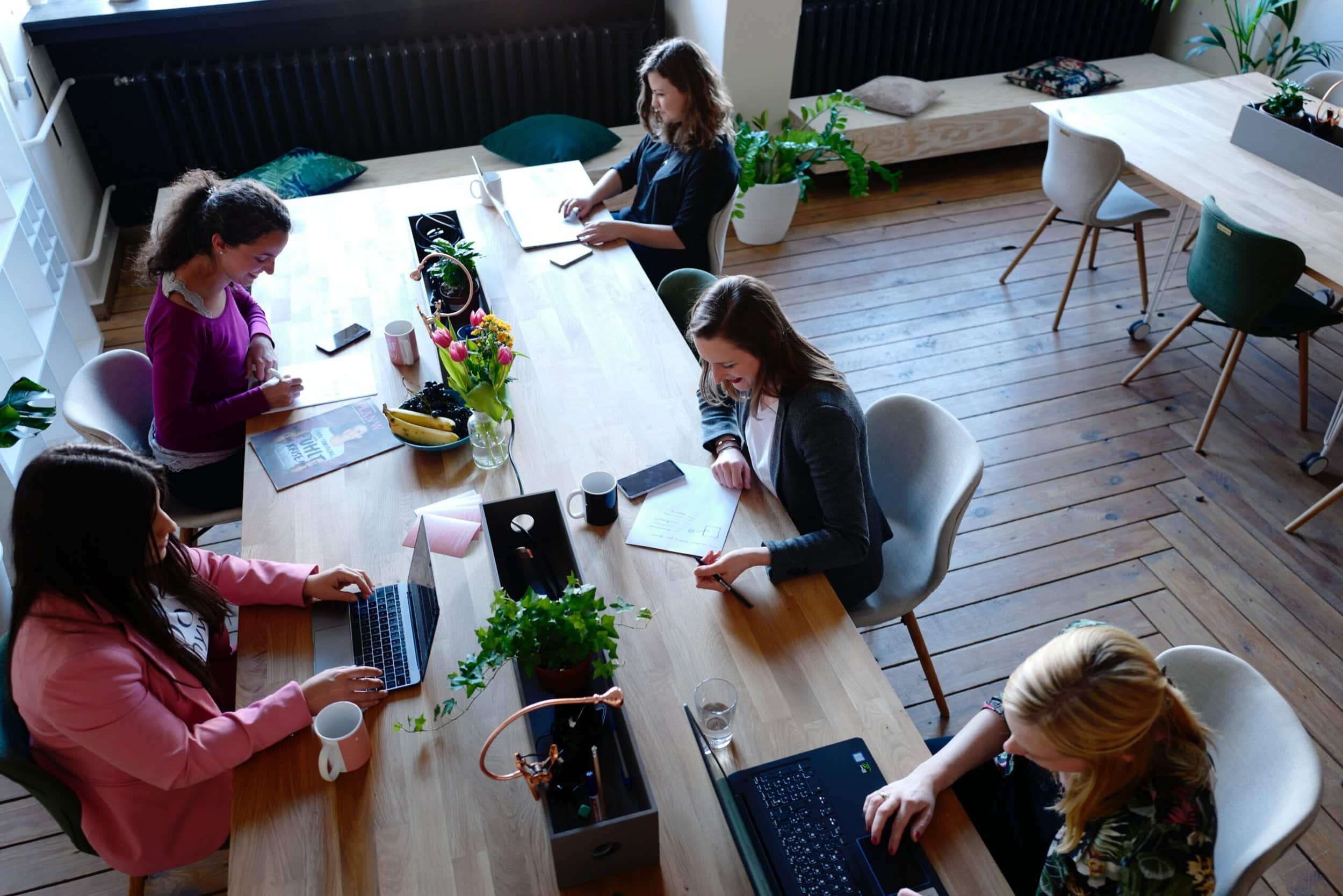 Team working around a table