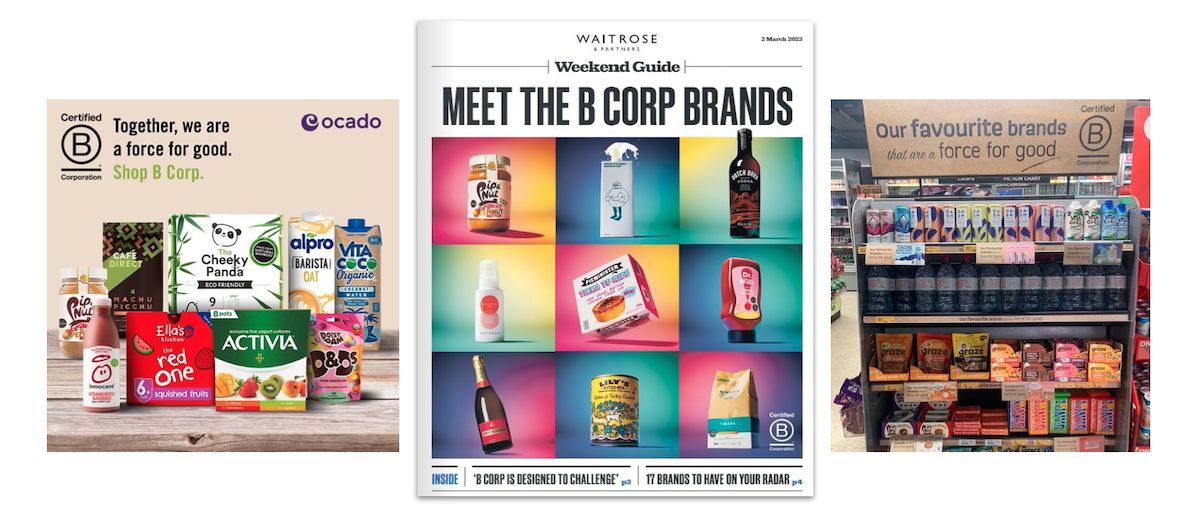 Examples of retailers showcasing B Corp brands