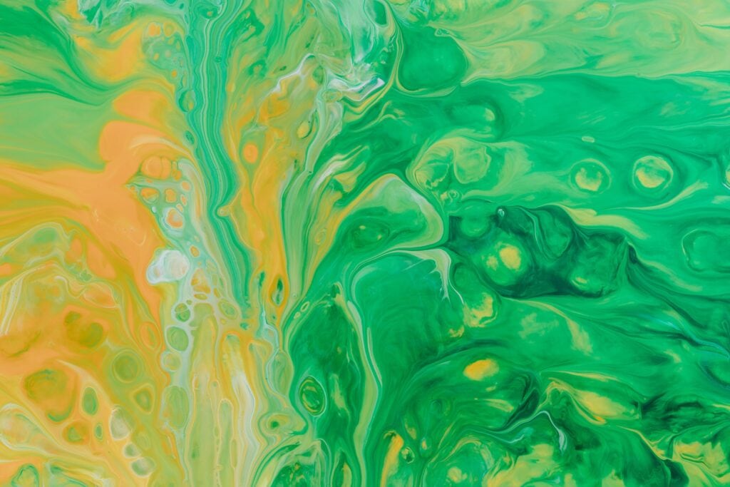 Abstract green swirls